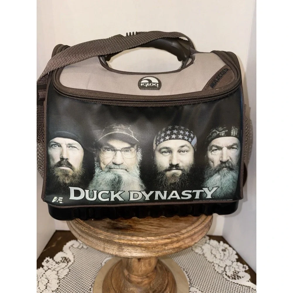 Collector Igloo Duck Dynasty Insulated Cooler Brown Black Beige Handle Lunch.VTG